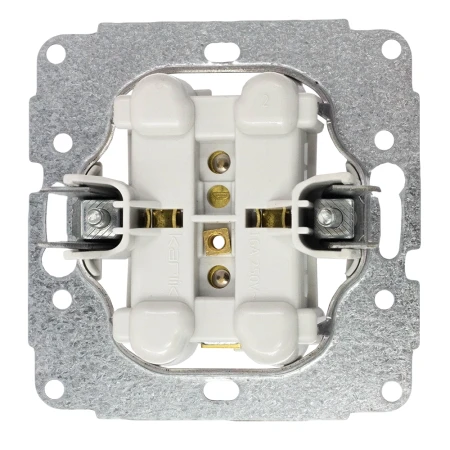 Dwa gniazda podwójne z ramką okrągłą seria MINI kolor biały mat