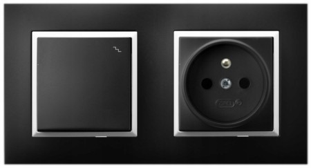 Gniazdo Z Włącznikiem Schodowym Czarny Biały Ospel