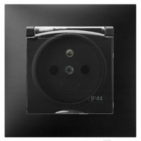 Gniazdo Hermetyczne Łazienkowe Ospel Aria Czarny