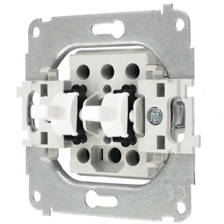 Włącznik podwójny w stylu USA ramka kwadratowa seria Mini kolor biały mat/złoty