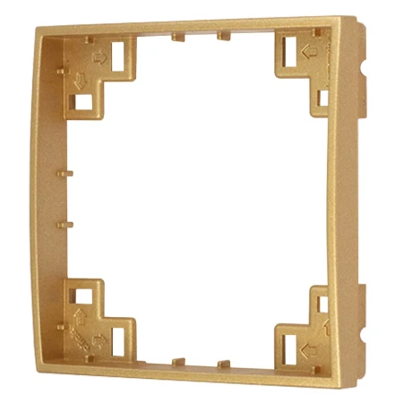 Gniazdo pojedyncze z ramką okrągłą seria MINI kolor biały mat/złoty