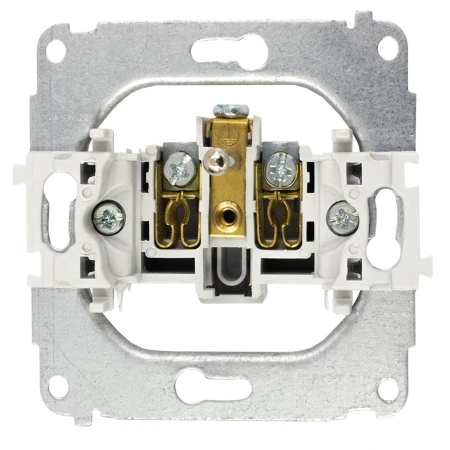 Gniazdo pojedyncze z ramką okrągłą seria MINI kolor biały mat/złoty