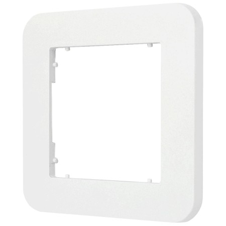 Gniazdo pojedyncze z ramką zaokrągloną seria MINI kolor biały mat/złoty