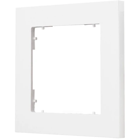 Gniazdo pojedyncze z ramką prostą seria MINI kolor biały mat/złoty