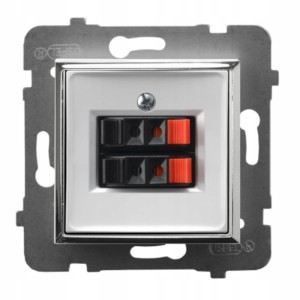 Moduł Biały/Srebro Bez Ramki Gniazdo Głośnikowe 2X