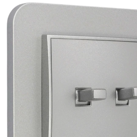 Włącznik roletowy w stylu USA ramka zaokrąglona seria Mini kolor srebrny