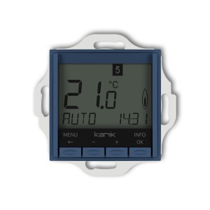 Karlik seria Mini Mechanizm uniwersalnego elektronicznego tygodniowego regulatora temperatury (podświetlenie niebieskie) 64MRT-3.2