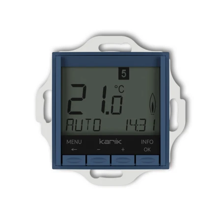 Karlik seria Mini Mechanizm uniwersalnego elektronicznego tygodniowego regulatora temperatury (podświetlenie białe) 64MRT-3.1