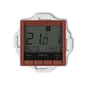 Karlik seria Mini Mechanizm uniwersalnego elektronicznego tygodniowego regulatora temperatury (podświetlenie białe) 63MRT-3.1