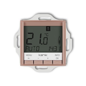 Karlik seria Mini Mechanizm uniwersalnego elektronicznego tygodniowego regulatora temperatury (podświetlenie białe) 62MRT-3.1