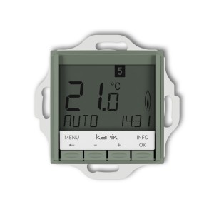 Karlik seria Mini Mechanizm uniwersalnego elektronicznego tygodniowego regulatora temperatury (podświetlenie białe) 61MRT-3.1