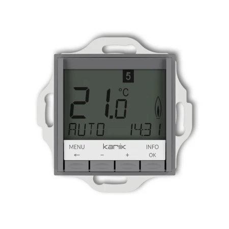 Karlik seria Mini Mechanizm uniwersalnego elektronicznego tygodniowego regulatora temperatury (podświetlenie niebieskie) 27MRT-3.2