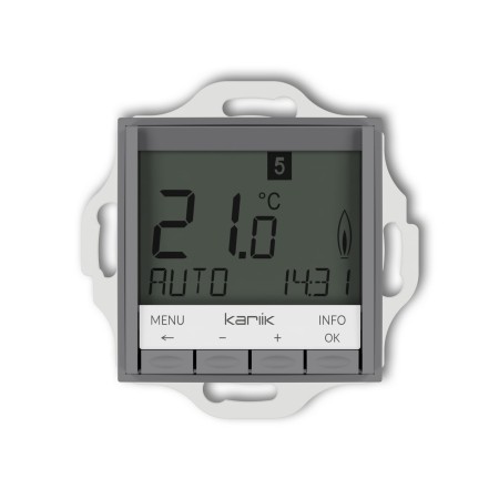 Karlik seria Mini Mechanizm uniwersalnego elektronicznego tygodniowego regulatora temperatury (podświetlenie białe) 27MRT-3.1