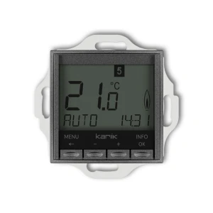 Karlik seria Mini Mechanizm uniwersalnego elektronicznego tygodniowego regulatora temperatury (podświetlenie białe) 11MRT-3.1