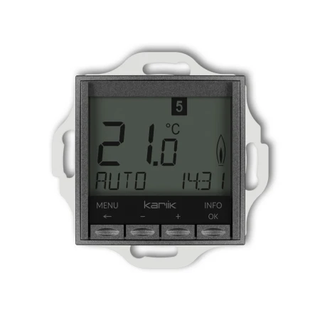 Karlik seria Mini Mechanizm uniwersalnego elektronicznego tygodniowego regulatora temperatury (podświetlenie białe) 11MRT-3.1