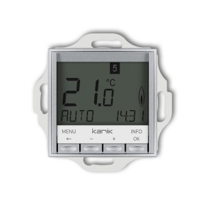 Karlik seria Mini Mechanizm uniwersalnego elektronicznego tygodniowego regulatora temperatury (podświetlenie białe) 7MRT-3.1