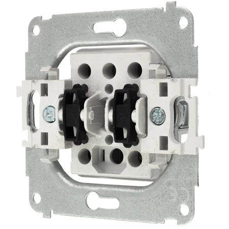 Włącznik pojedynczy i dwa gniazda podwójne z ramką okrągłą efekt szkła seria ICON kolor biały