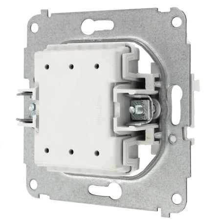 Włącznik pojedynczy i dwa gniazda podwójne z ramką okrągłą efekt szkła seria ICON kolor biały