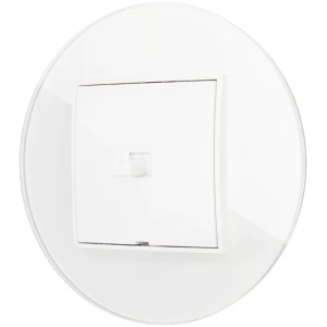 Włącznik pojedynczy w stylu USA ramka okrągła efekt szkła seria ICON kolor biały