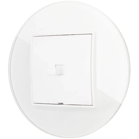 Włącznik pojedynczy w stylu USA ramka okrągła efekt szkła seria ICON kolor biały