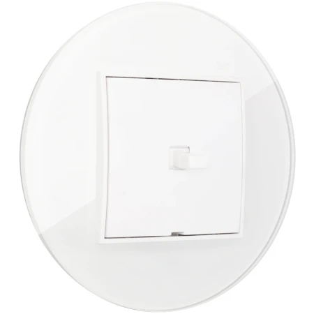 Włącznik pojedynczy w stylu USA ramka okrągła efekt szkła seria ICON kolor biały