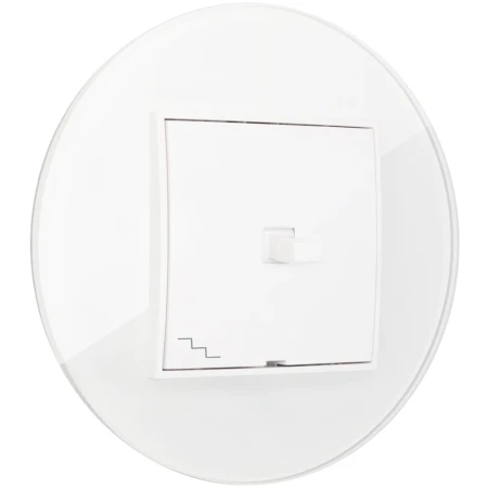 Włącznik schodowy w stylu USA ramka okrągła efekt szkła seria ICON kolor biały