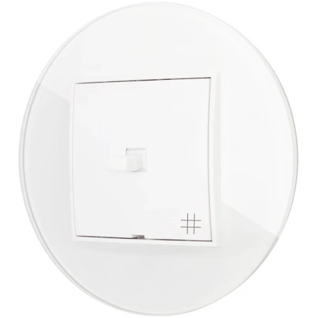 Włącznik krzyżowy w stylu USA ramka okrągła efekt szkła seria ICON kolor biały
