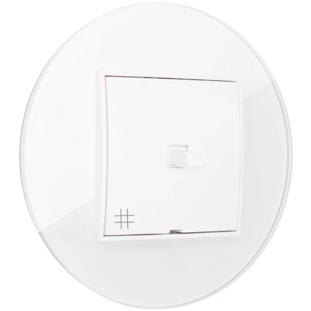 Włącznik krzyżowy w stylu USA ramka okrągła efekt szkła seria ICON kolor biały