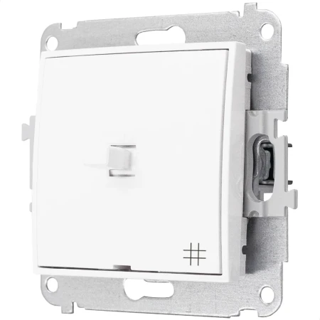 Włącznik krzyżowy w stylu USA ramka okrągła efekt szkła seria ICON kolor biały