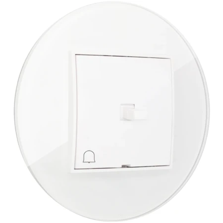 Włącznik dzwonkowy w stylu USA ramka okrągła efekt szkła seria ICON kolor biały