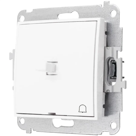 Włącznik dzwonkowy w stylu USA ramka okrągła efekt szkła seria ICON kolor biały