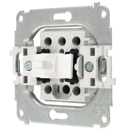 Włącznik dzwonkowy w stylu USA ramka okrągła efekt szkła seria ICON kolor biały