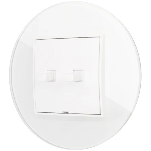 Włącznik roletowy w stylu USA ramka okrągła efekt szkła seria ICON kolor biały