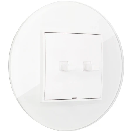 Włącznik roletowy w stylu USA ramka okrągła efekt szkła seria ICON kolor biały