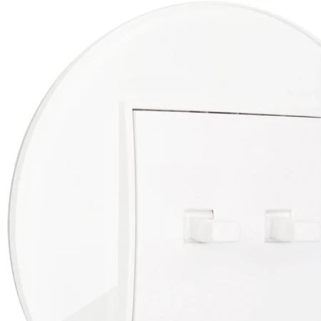 Włącznik schodowy podwójny w stylu USA ramka okrągła efekt szkła seria ICON kolor biały