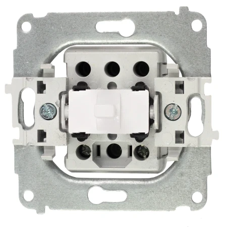 Dwa włączniki pojedyncze w stylu USA ramka okrągła efekt szkła seria ICON kolor biały