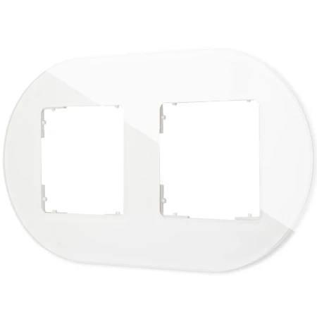 Włącznik pojedynczy i podwójny w stylu USA ramka okrągła efekt szkła seria ICON kolor biały
