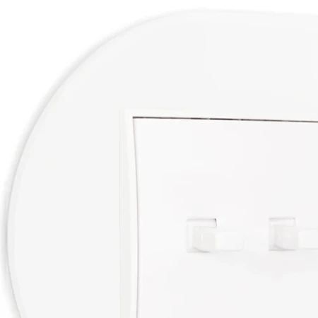 Dwa włączniki podwójne w stylu USA ramka okrągła efekt szkła seria ICON kolor biały