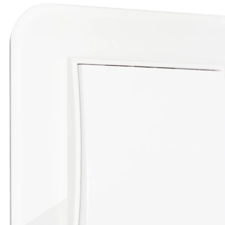 Włącznik pojedynczy z ramką zaokrągloną efekt szkła seria ICON kolor biały