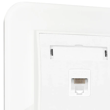Gniazdo internetowe rj45 1x z ramką zaokrągloną efekt szkła seria ICON kolor biały