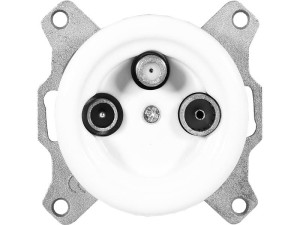 Gniazdo antenowe TV-SAT 'Retro ceramic' bez ramki, białe