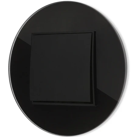 Włącznik pojedynczy z ramką okrągłą efekt szkła seria ICON kolor czarny