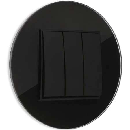 Włącznik potrójny z ramką okrągłą efekt szkła seria ICON kolor czarny