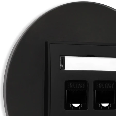Gniazdo internetowe rj45 2x z ramką okrągłą efekt szkła seria ICON kolor czarny