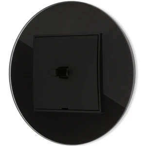 Włącznik pojedynczy w stylu USA ramka okrągła efekt szkła seria ICON kolor czarny