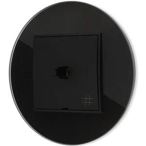 Włącznik krzyżowy w stylu USA ramka okrągła efekt szkła seria ICON kolor czarny