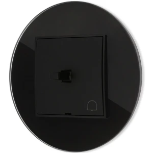 Włącznik dzwonkowy w stylu USA ramka okrągła efekt szkła seria ICON kolor czarny