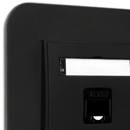 Gniazdo internetowe rj45 2x z ramką zaokrągloną efekt szkła seria ICON kolor czarny
