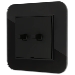 Włącznik roletowy w stylu USA ramka zaokrąglona efekt szkła seria ICON kolor czarny