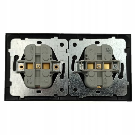 Gniazdo Kuchenne Gniazdko Czarne 2X Podwójne Ospel Aria